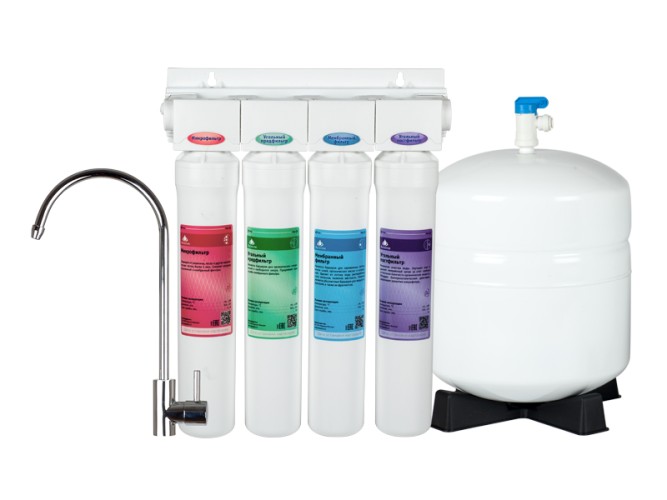 Система очистки воды основе обратного АКВАТОН RO-4 AG бак на 2 литра