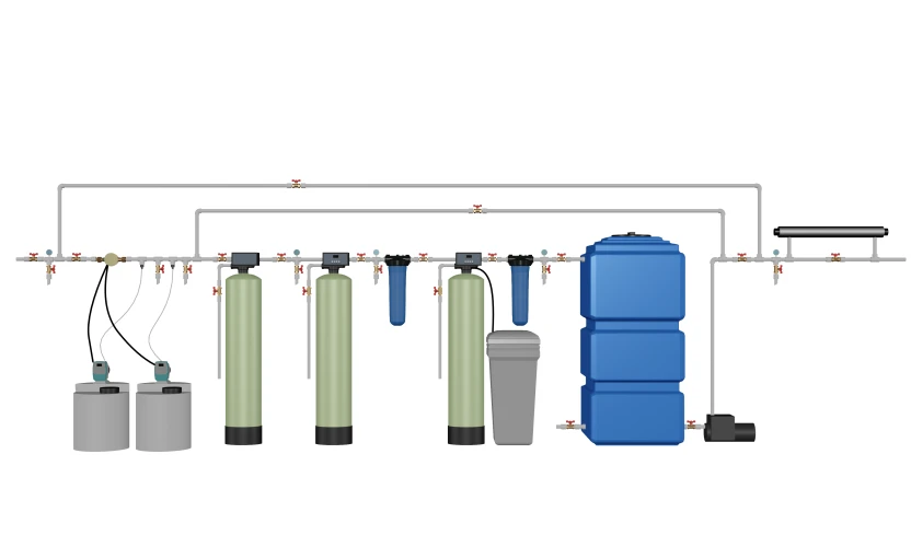 Система очистки воды от железа, органики, мутности, сероводорода и бактерий с низким дебитом (100 - 500 л/ч) до 0,7 м³/ч.