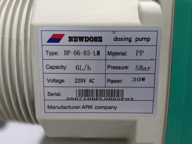 Описание мембранного дозирующий насос NewDose DP-06-05-LM